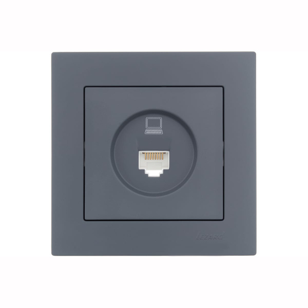 Розетка VESNA 742 3488 139 компьютерная графит (механизм)
