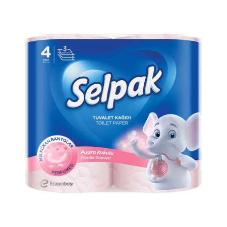 Туалетная бумага SELPAK Aroma Pudra 4 рул в упак 3 слоя
