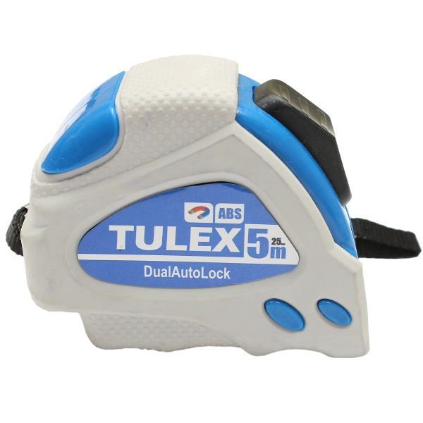 Рулетка"TULEX"7001105 DualAutoLock обрезиненный корпус,двойная автофиксация,магнитный зацеп,5м*25мм
