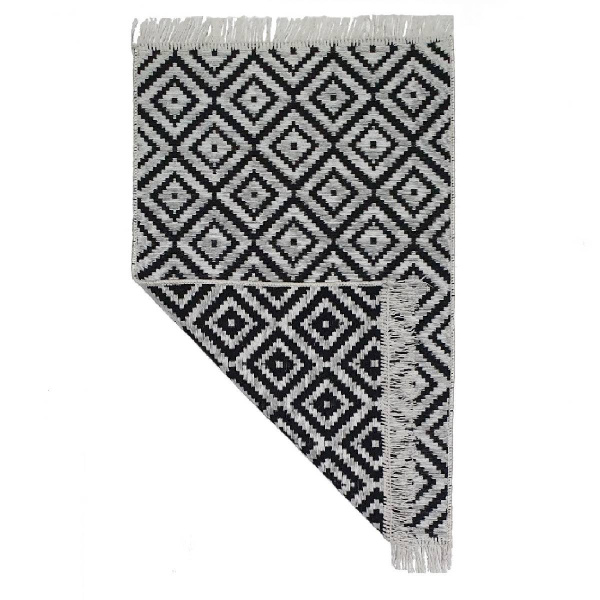 Коврик Kilim GOLD 60х90 см хлопок серый-черный 57639