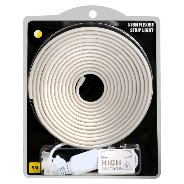 Лента гибкая светодиодная неоновая с вилкой питания 220 В-COB - комплект 288D 4000k 5M