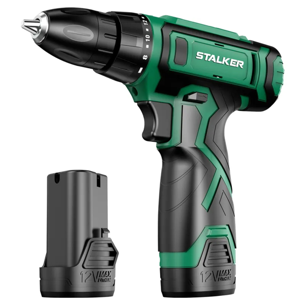 Дрель-шуруповерт аккумуляторная STALKER D12 Li X2