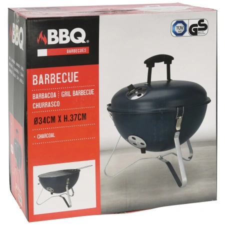 Барбекю круглый BBQ 37 см чаша 0,7 мм, крышка 0,4 мм синий C83000400 К