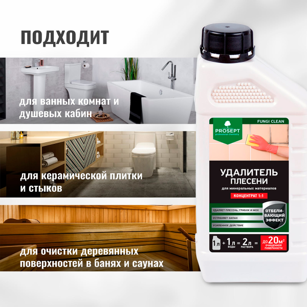 PROSEPT FUNGI CLEAN - Удалитель плесени концентрат 1:1, 1л.
