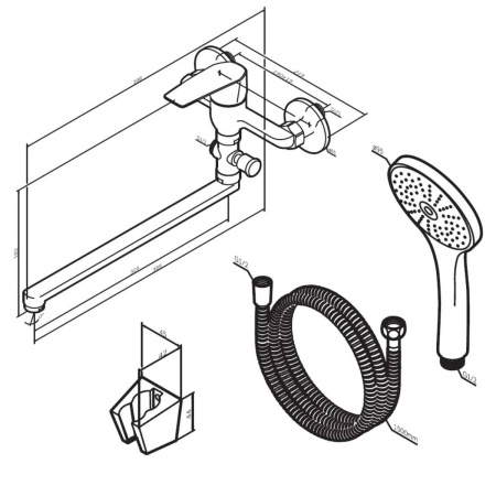 Смеситель в/д AM.PM F90A90100 Gem, излив 350 мм, хром,