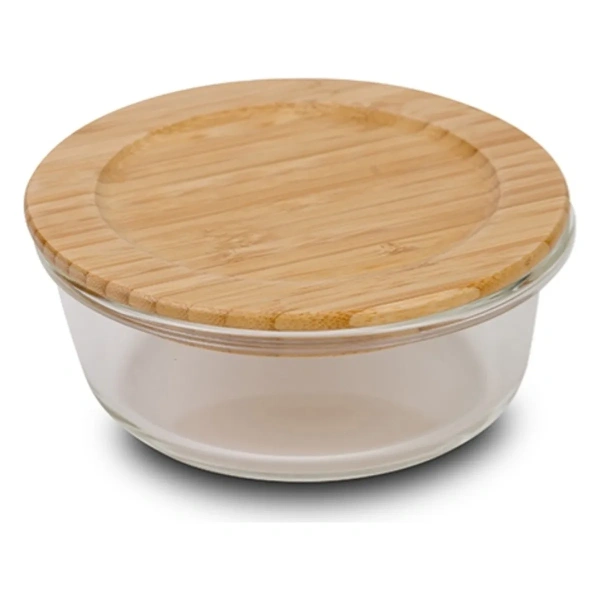 Контейнер DH из боросиликатного стекла с бамбуковой крышкой 240 мл. BXH012
