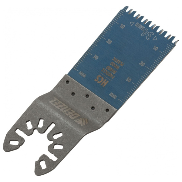 Насадка для МФИ режущая пазовая прямая, HCS, по дереву, ламинату, 34 х 2,5 мм, крупный зуб// Denzel