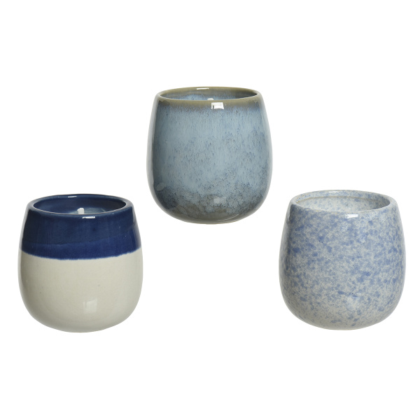 Свеча восковая, 7х7,5 см, в керамическом подсвечнике 3 цвета в ассорт. 880160 Indoor/Outdoor Kmg