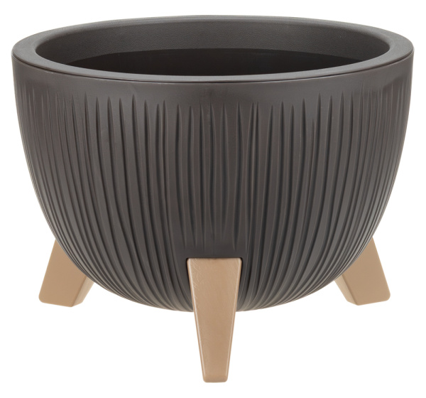 Кашпо ПЕТАЛИС D250мм 4,2л коричневый ротанг М 3254