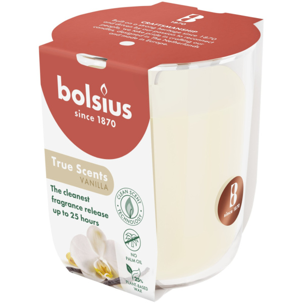 Аромасвеча в стакане Bolsius True Scents 8x7,3 см Vanilla