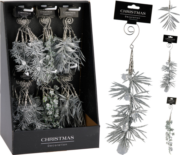 Украшение подвесное Орнамент на ленте, серебро 3 вида в ассортименте CAA820600 К