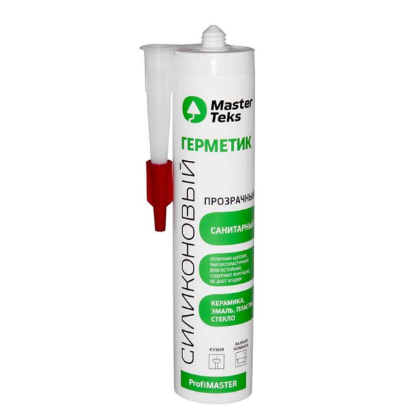 MasterTeks PM герметик силиконовый санитарный 0,29 прозрачный (РОССИЯ) MasterTeks PM герметик силиконовый санитарный 0,29 прозрачный (РОССИЯ)