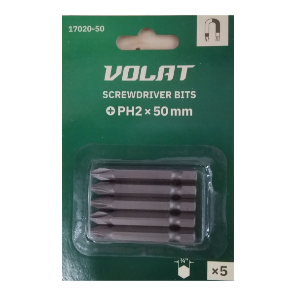 Насадка крестообразная PH2 50мм 5шт ВОЛАТ