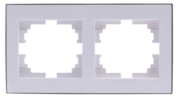 Рамка 2-ая гор. RAIN 703 0225 147  белый с бок.вст.хром