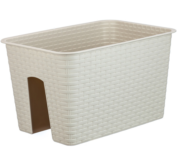 Кашпо IDEA на перила РОТАНГ 12л белый ротанг