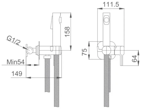 Смеситель с гигиеническим душем Haiba HB 5518-5, золото