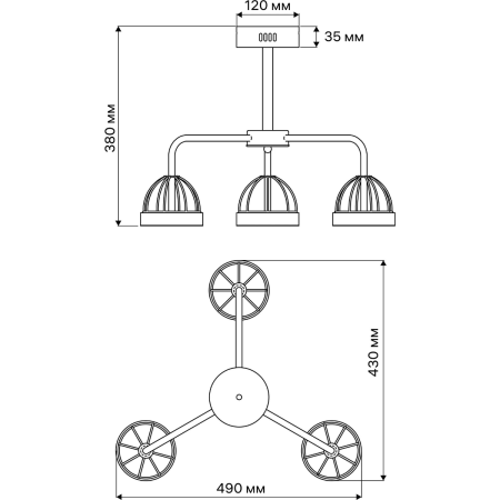 Люстра LED димм MATTINO с ДУ 3 режима 600х300 48Вт 2700/4200/6400 16м² чер 51593 1