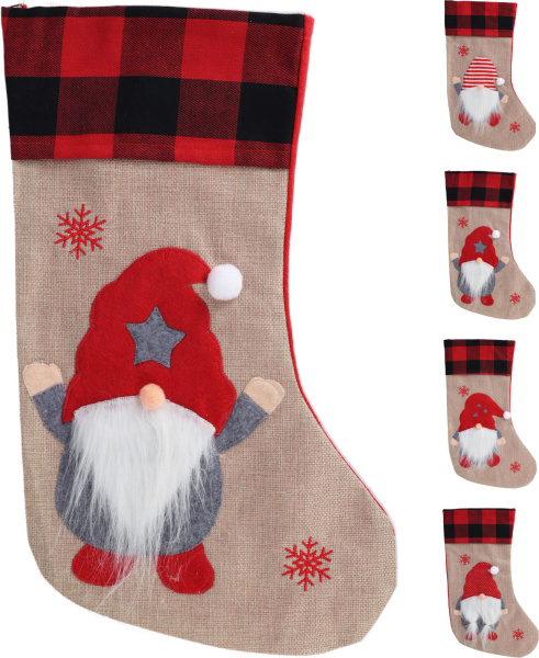 Носок рождественский Гном 44 см 4 вида в ассортименте AAF519350 К