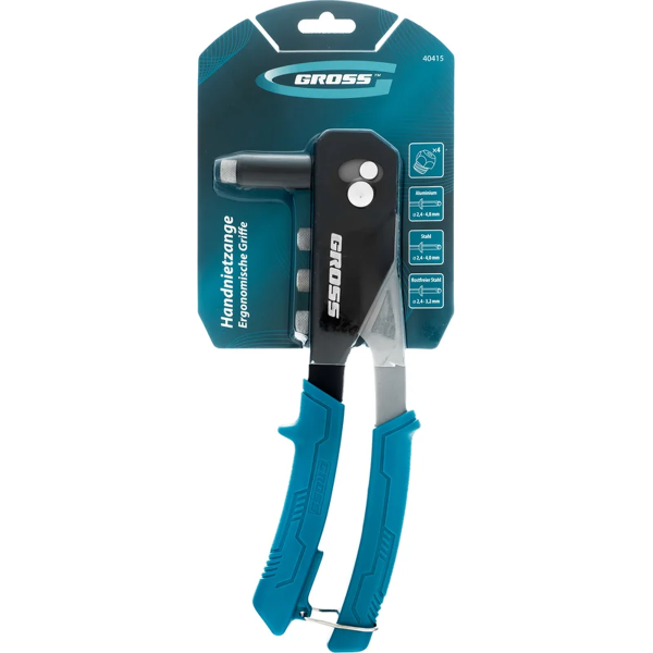 Заклепочник ручной, 260 мм, заклепки 2,4-3,2-4,0-4,8 мм// Gross