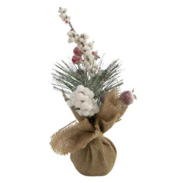 Украшение интерьерное новогоднее MAGIC TIME Заснеженная веточка 24x10x8 см 88864