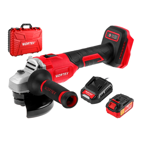 Машина углошлифовальная аккум. WORTEX LX CAG 1812-1 E в чем. ALL1 XLT SET БЕСЩЕТ., 18 В, 125 мм, 800