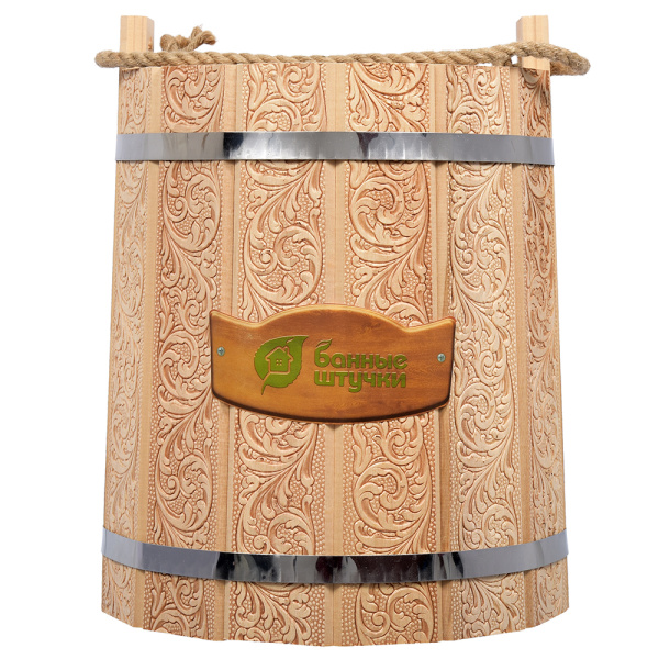 Ведро Банные штучки, Цветочный орнамент 9 л липа 33427