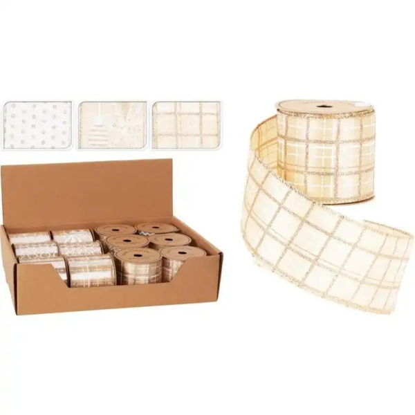 Лента декоративная 6 см золото 3 вида в ассортименте 747000020 К