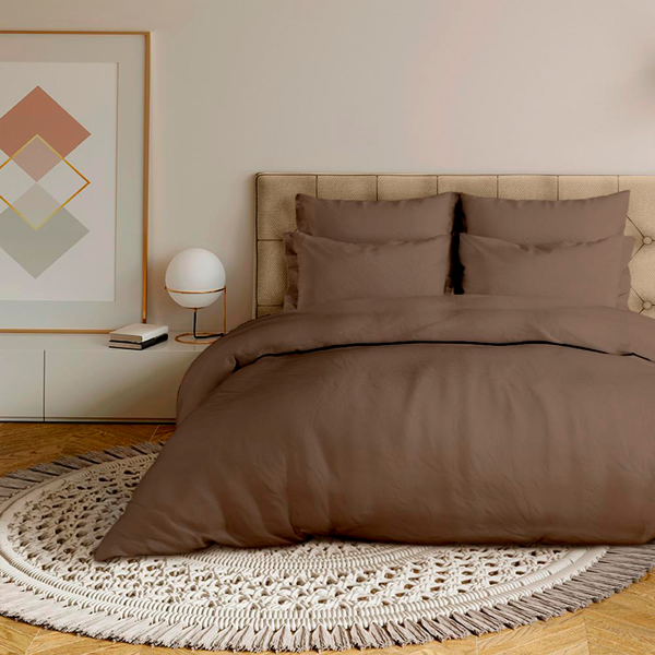 Комплект постельного белья Василиса 2,0 сп Перкаль гл/кр 70х70х2 шт Мокко