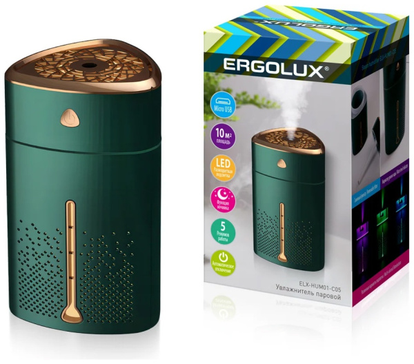 Увлажнитель ERGOLUX ELX-HUM01-C05 зелено-золотой