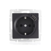 Розетка VESNA 742-4288-181 с/з с USB черная матовая (механизм)
