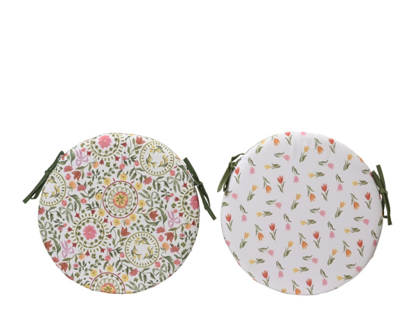 Подушка для стула Тюльпаны D39 см 2 вида в ассортименте 873987 Kmg