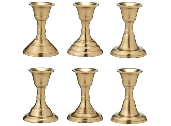 Подсвечник для столовой свечи 8 см, 6 видов в ассортименте, золото A67102250 К