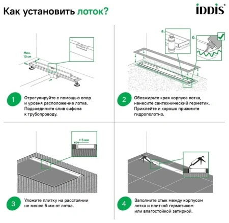 Лоток душевой, горизонтальный выпуск, комбинированный затвор, перфорированная решетка, 700мм, хром