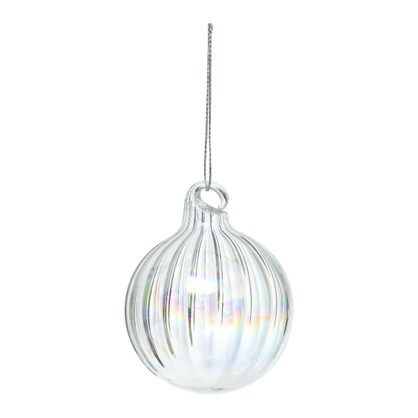 Шар елочный ребристый Feeric 6 см Зачарованный сад стекло 198379