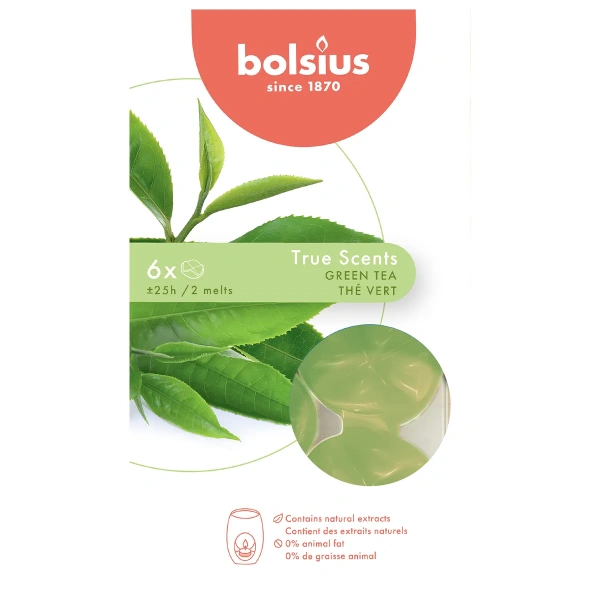 Парафин ароматический Bolsius 6 шт Зеленый чай Парафин ароматический Bolsius 6 шт Зеленый чай