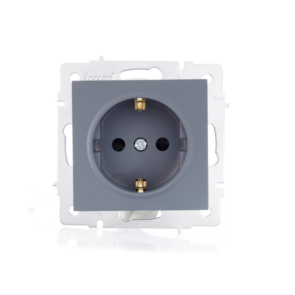 Розетка VESNA 742 3488 124В с защитой от детей бакалит графит (механизм)