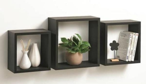Набор полок настенных КУБ 5Five 3 шт размер L 30х12х30 см черный  138957A