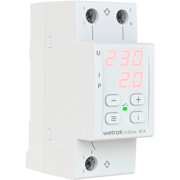 Реле напряжения с контролем тока Welrok VI-63 Реле напряжения с контролем тока Welrok VI-63