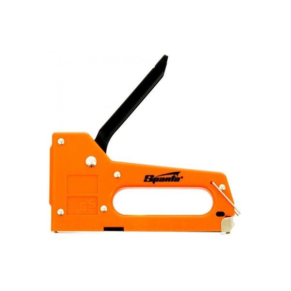 Степлер мебельный пластиковый, со скобами 100 шт, тип скобы 53, 4-8 мм// Sparta