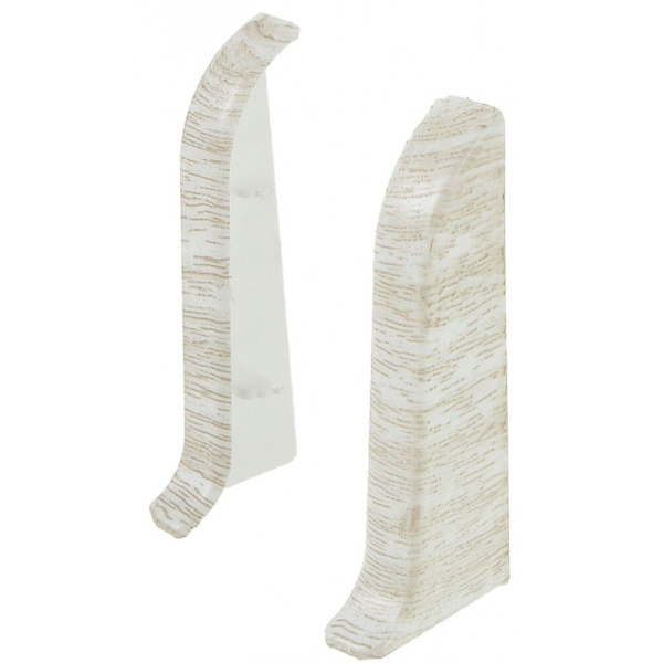 Торцевая для плинтуса Е67 мм"Идеал Элит" 252 / Ясень белый (пара)