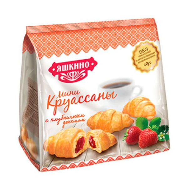 Мини-круассаны Яшкино с клубничным джемом 180 г
