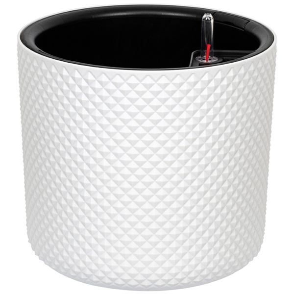 Кашпо IDEA ФАСЕТ D280мм с вставкой и с автополивом Белый М 3238