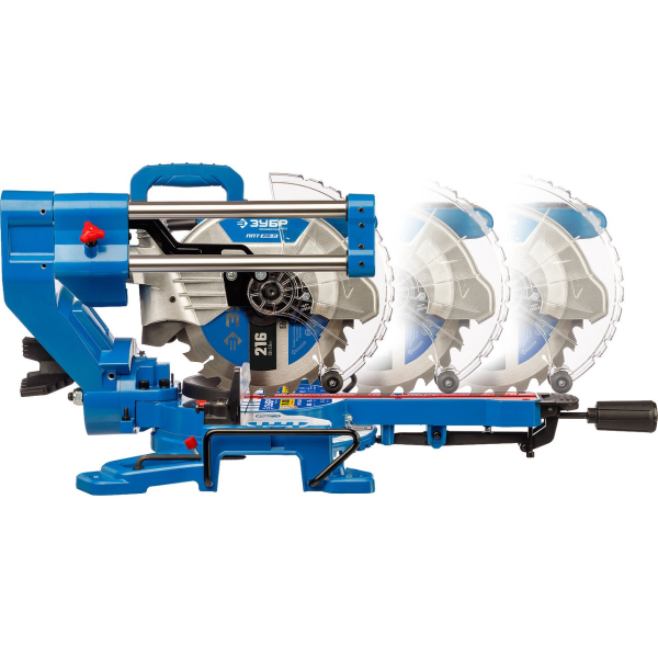 Пила торцовочная с протяжкой ЗУБР Профессионал ППТ-216-П, d 216 х 30 мм, 1800 Вт