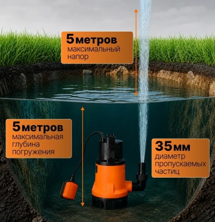 Насос дренажный ДН-350 Вихрь