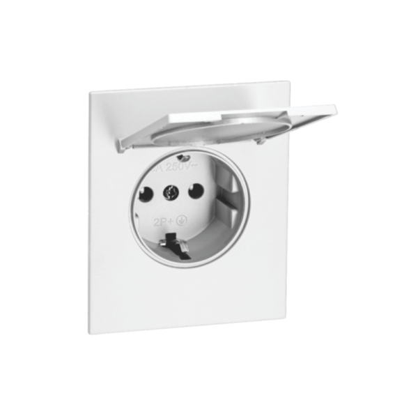 Розетка 16А с з/шт з/к с/у б/рамки IP20 QUATTRO ARCTIC WHITE UNIT (10)