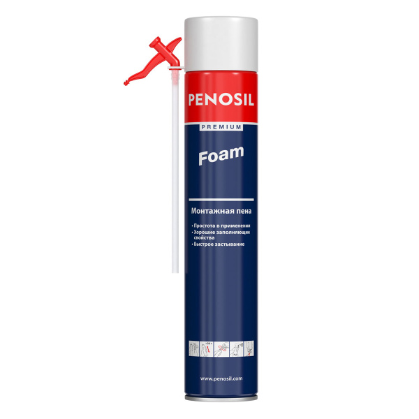 Пена монтажная PENOSIL Gap Filling Strawfoam 278 бытовая всесезонная 650 мл Пена монтажная PENOSIL Gap Filling Strawfoam 278 бытовая всесезонная 650 мл