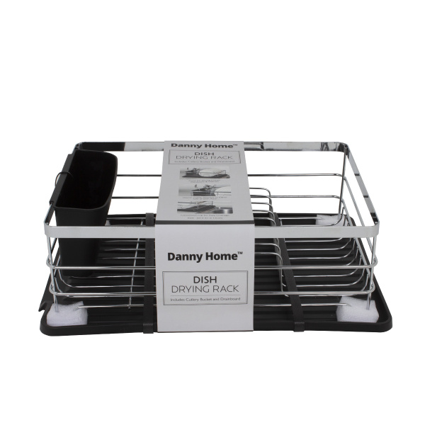 Сушилка для посуды DH хром с пластиковым поддоном 39х28х12,5 см ZYB062