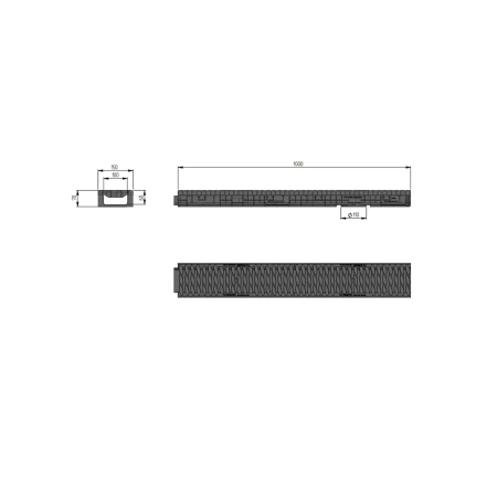 Лоток водоотводный пластиковый ЛВП Master 100 H70 B125