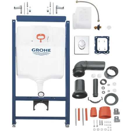 Инсталляция Grohe 38956000 Solido 3 в 1: для подвесного унитаза, накладная панель Skate Air, для мон