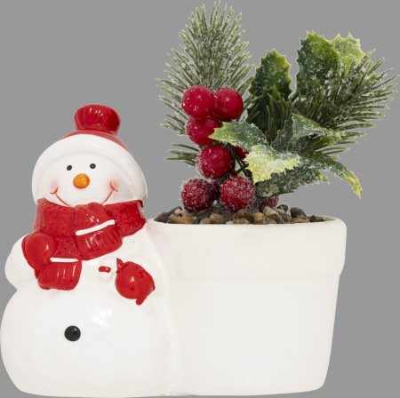 Фигура декоративная Atmosphera с елкой в керамическом горшке 13 см 2 вида в ассортименте 208345